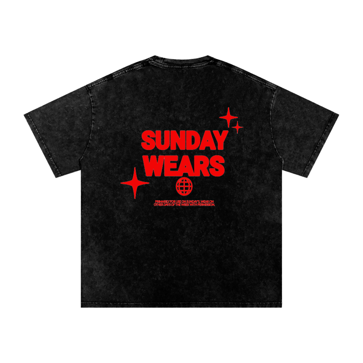 Something Calm Red Angels Acid Wash Oversize T-Shirt